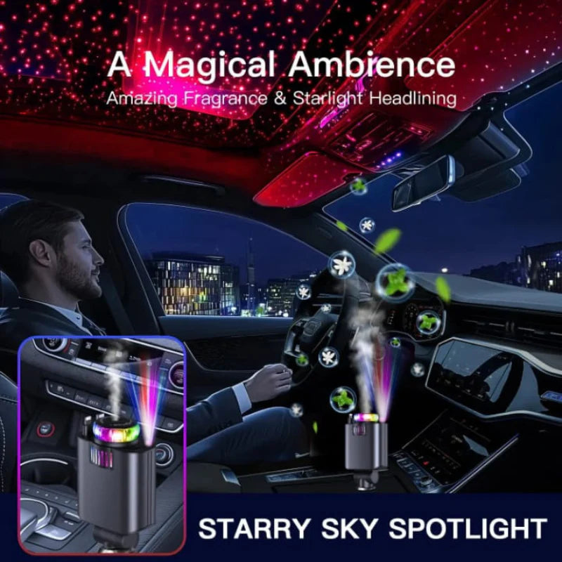 Chargeur Voiture 5 en 1 avec Diffuseur de Parfum & Effet Starlight
