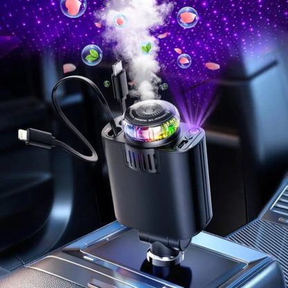 Chargeur Voiture 5 en 1 avec Diffuseur de Parfum & Effet Starlight