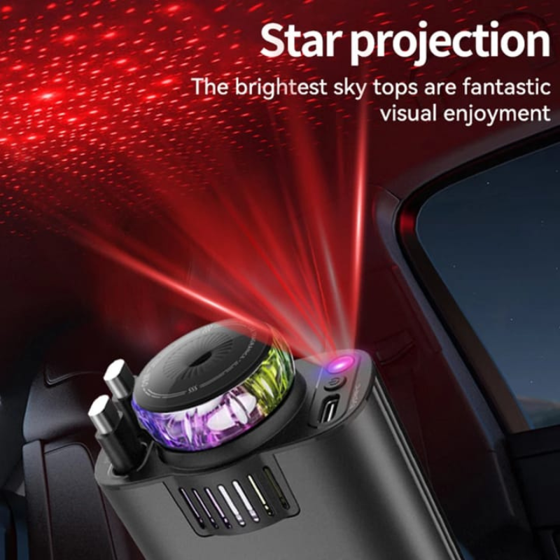 Chargeur Voiture 5 en 1 avec Diffuseur de Parfum & Effet Starlight