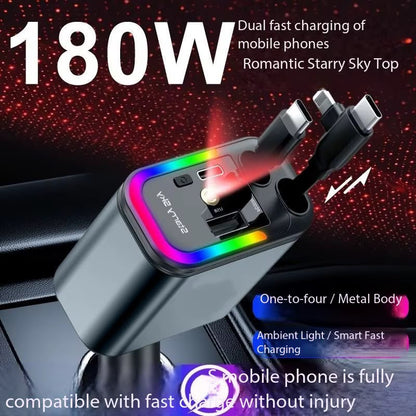Chargeur Voiture 5 en 1 – avec Lumière Étoilée